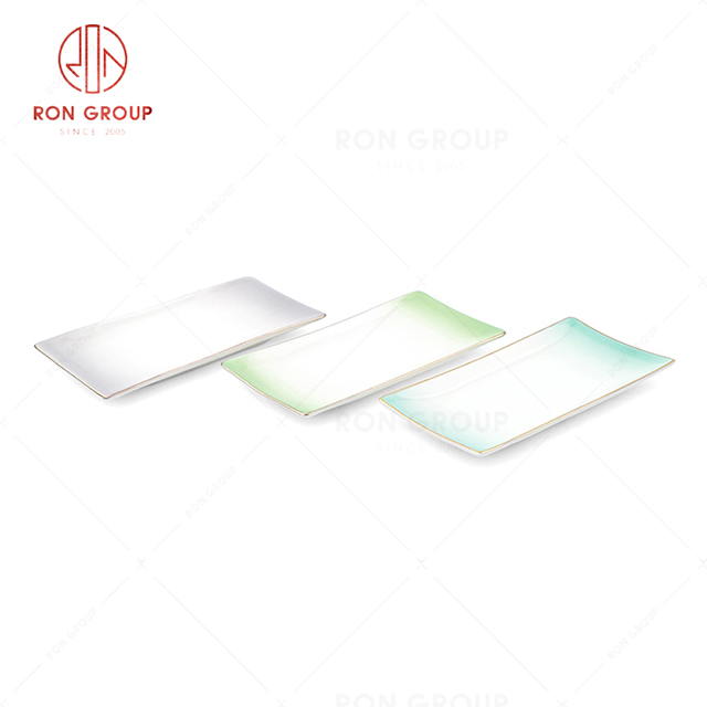 Hot selling popular high quality hotel restaurant wedding banquet elegant Gradient color ceramic Towel Plate