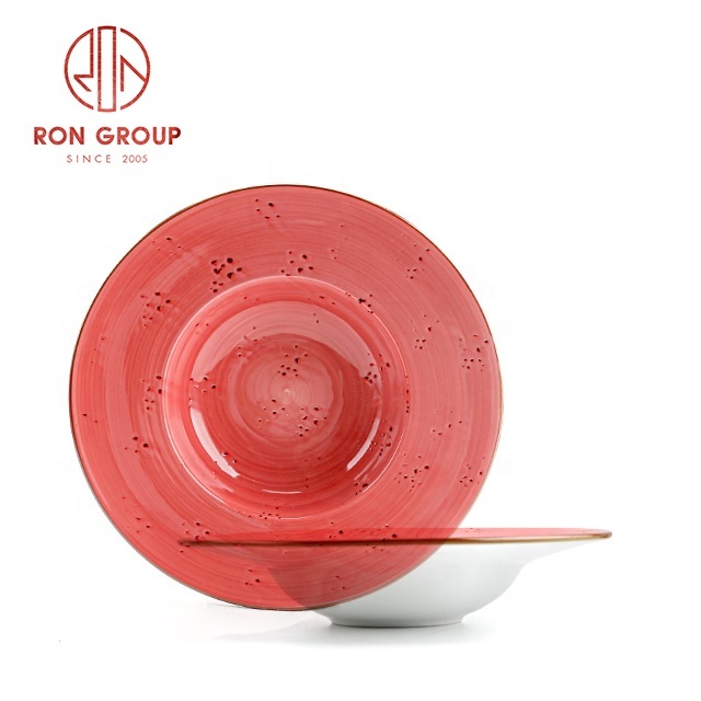 China manufacturer customized color dinnerware hot selling soup pasta deep plate dishes plates for restaurant
