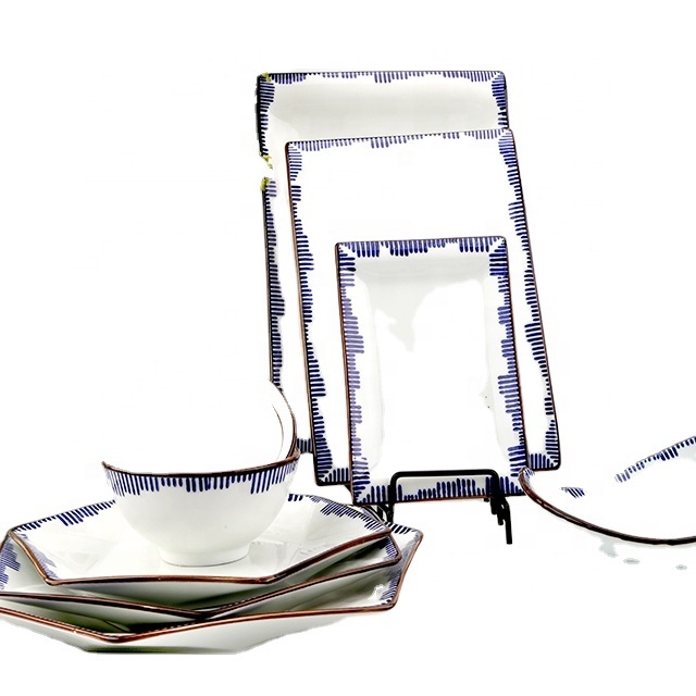 wholesale custom restaurant home antique dinner set chinese style plate ceramic plates sets dinnerware tableware