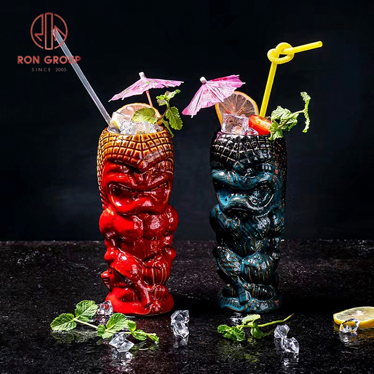 factory direct mug supplier hot selling handmade drinkware cup bar supporting ceramic stocked custom tiki mug