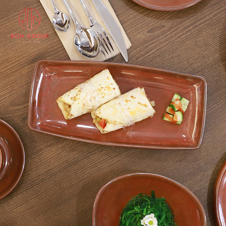 Handcrafted Rustic Brown Stoneware Plates and Bowls for Professional Restaurant Dining