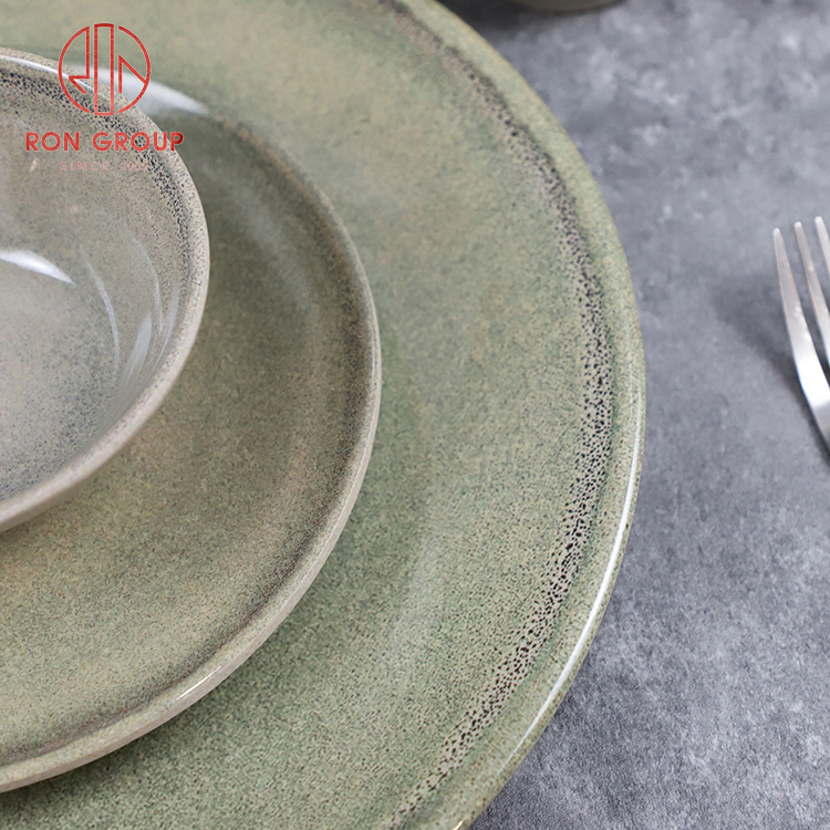 Zen Green Stellar Shade Melamine Round Plate