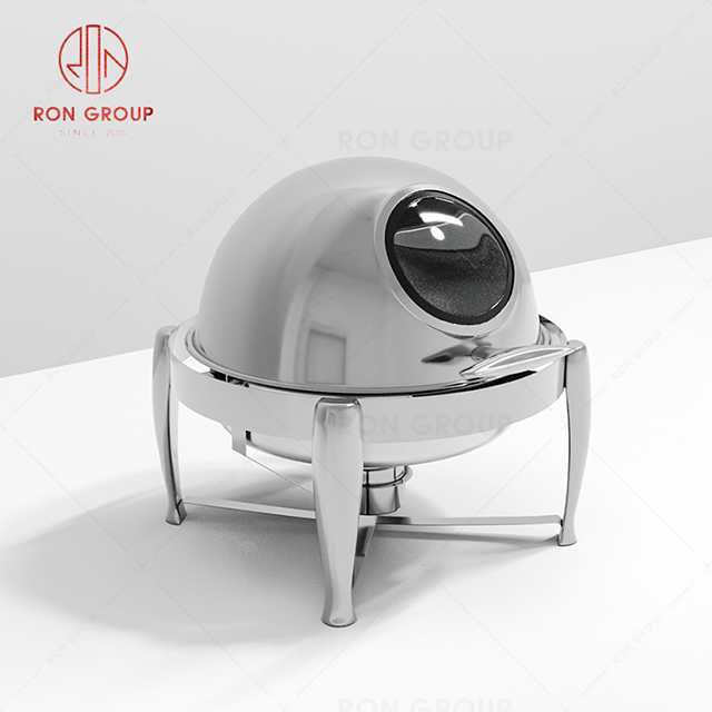 Wholesale popular cheap price hotel restaurant banquet wedding Buffet durable stainless steel Visible round clamshell stove
