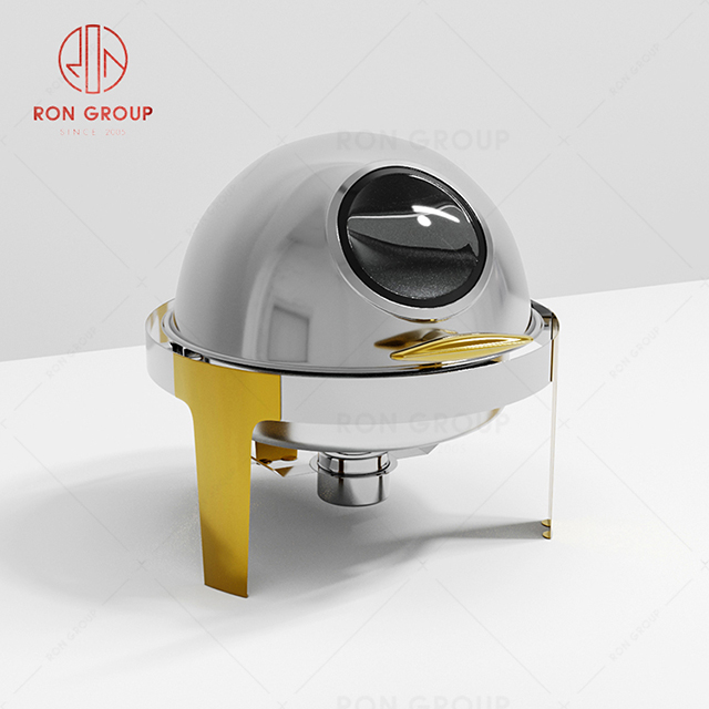 Wholesale popular cheap price hotel restaurant banquet wedding Buffet durable stainless steel Visible round clamshell stove