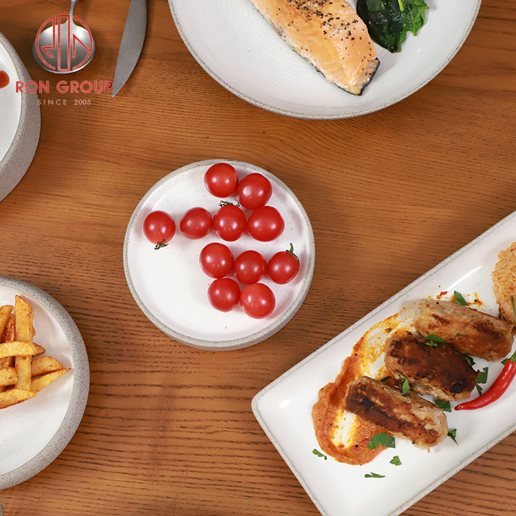 White Glazed Round Stoneware Side Bowls for Restaurant and Bistro Service