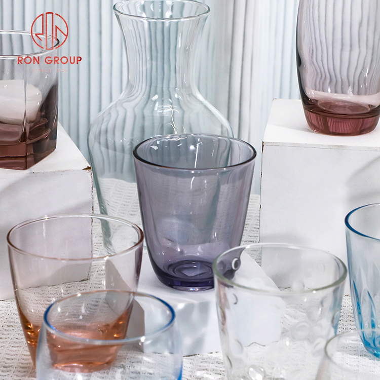 Colorful Gradient Straight Glass Cups | Premium Drinkware for Hotels & Catering