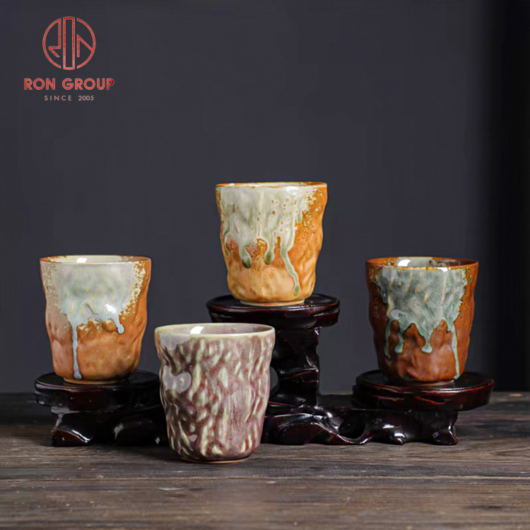 Vintage Handmade Japanese Kiln Change Ceramic Cup