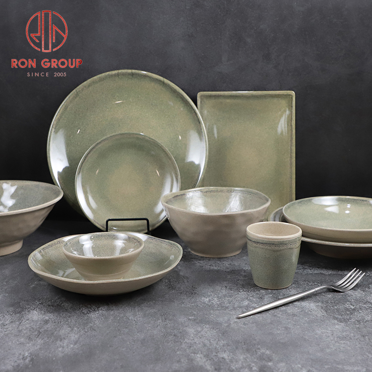 Asian Zen Green Matte Ceramic Tableware Set
