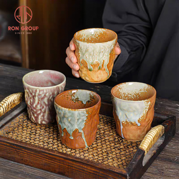 Vintage Handmade Japanese Kiln Change Ceramic Cup