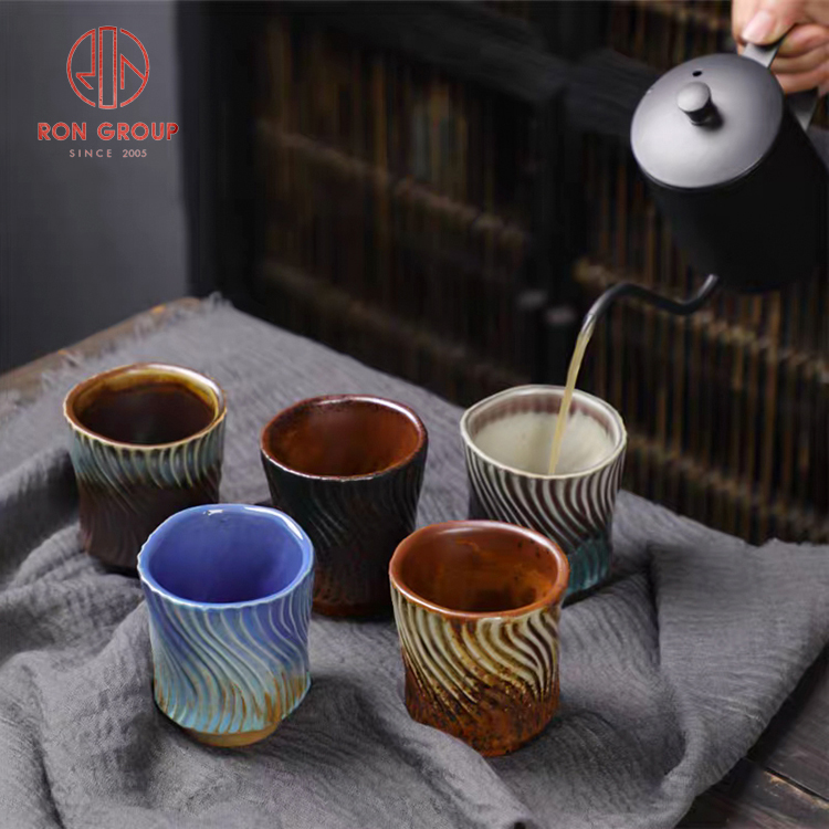 Vintage Handmade Japanese Kiln Change Ceramic Cup