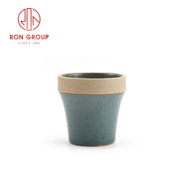 Japanese Terracotta Ceramic Cup | Handleless Tea & Coffee Pottery Drinkware for Restaurants