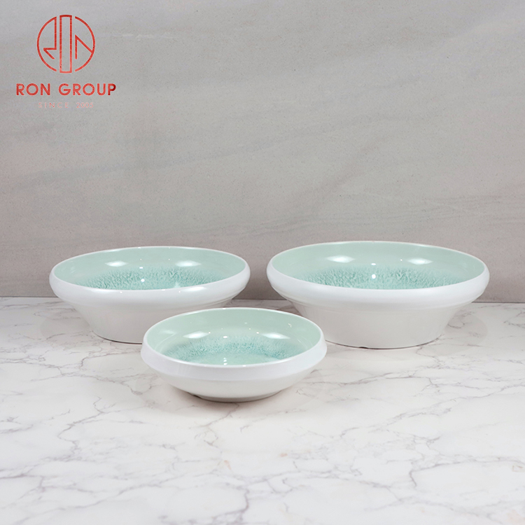 Nordic Blue Crackle Glaze Melamine Tableware Set