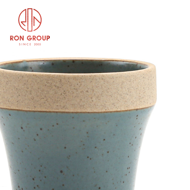 Japanese Terracotta Ceramic Cup | Handleless Tea & Coffee Pottery Drinkware for Restaurants