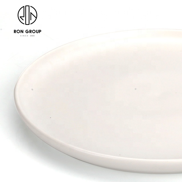 Wholesale Matte White Ceramic Serving Plate with Handles | Custom Porcelain Dinner Plate for Restaurants