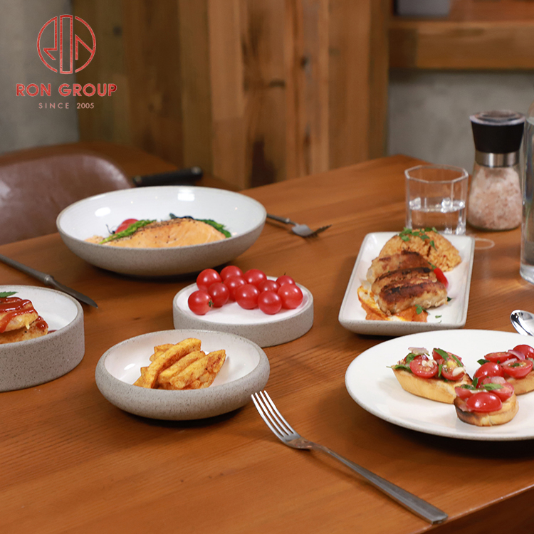 White Glazed Round Stoneware Side Bowls for Restaurant and Bistro Service