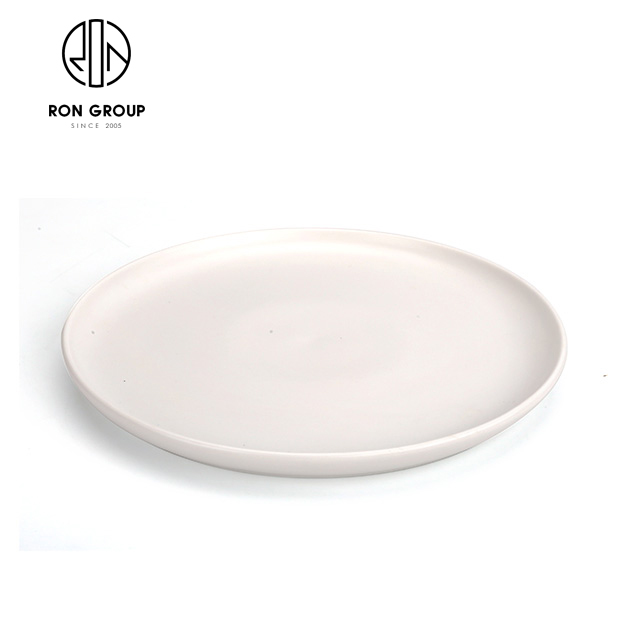 Wholesale Matte White Ceramic Serving Plate with Handles | Custom Porcelain Dinner Plate for Restaurants