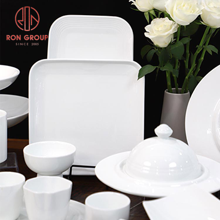 Premium White Bone China Dinnerware Set for Hotels & Restaurants – Plates, Bowls & Tableware