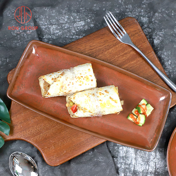 Handcrafted Rustic Brown Stoneware Plates and Bowls for Professional Restaurant Dining