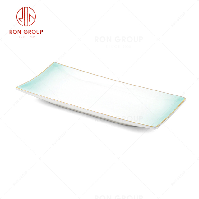 Hot selling popular high quality hotel restaurant wedding banquet elegant Gradient color ceramic Towel Plate