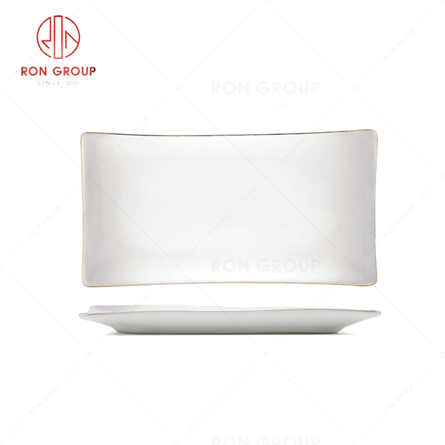 Hot selling popular high quality hotel restaurant wedding banquet elegant Gradient color ceramic Towel Plate