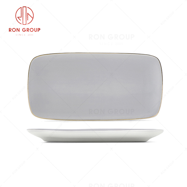 Hot selling popular high quality hotel restaurant wedding banquet elegant Gradient color ceramic Towel Plate