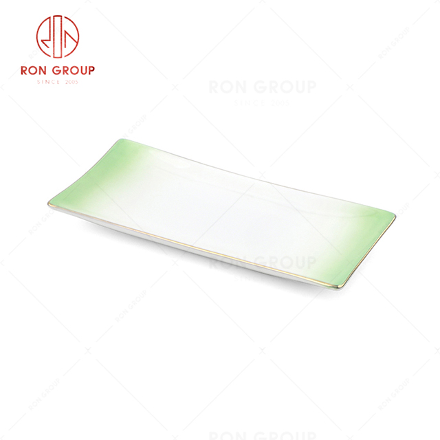 Hot selling popular high quality hotel restaurant wedding banquet elegant Gradient color ceramic Towel Plate