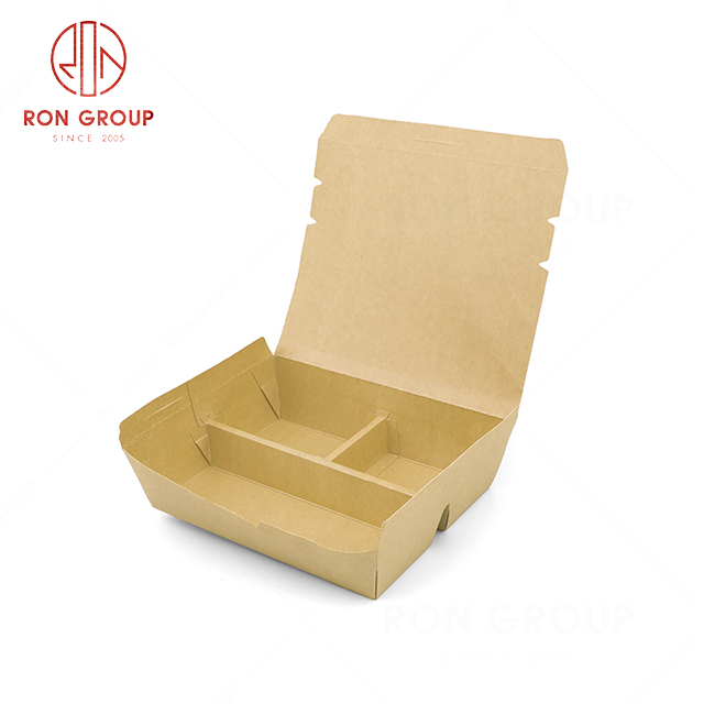 Factory direct sale cheap hotel restaurant cafe fast food simple take-out disposable tableware three compartment disposable box