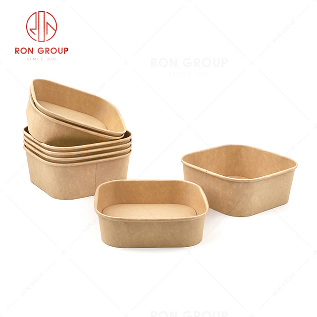 Wholesale Simple and environmentally friendly restaurant kraft paper square disposable lunch box