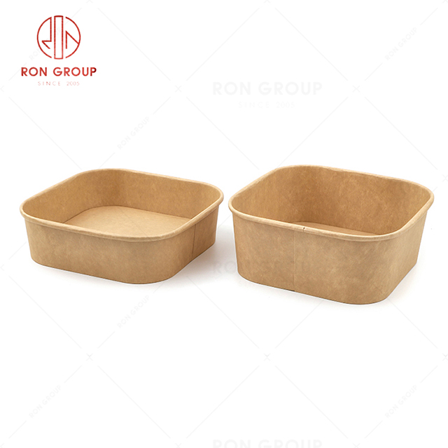 Wholesale Simple and environmentally friendly restaurant kraft paper square disposable lunch box