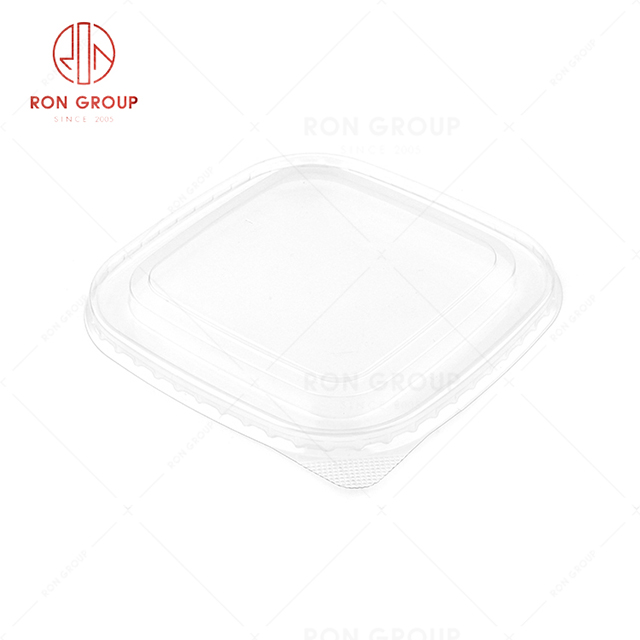 Hot selling Cheap restaurant Transparent disposable lunch box square rounded PET lid