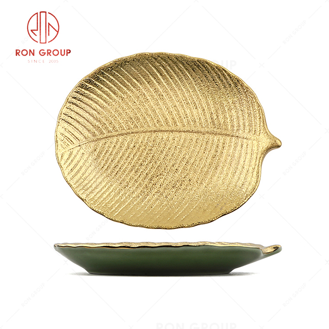 High-grade excellent quality popular restaurant hotel wedding exquisite tableware ceramic Leaf plate