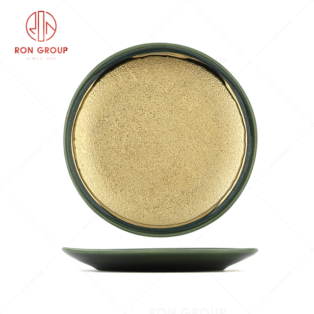 Wholesale elegant modern style restaurant wedding banquet dinnerware high quality Ceramic Striped Plate