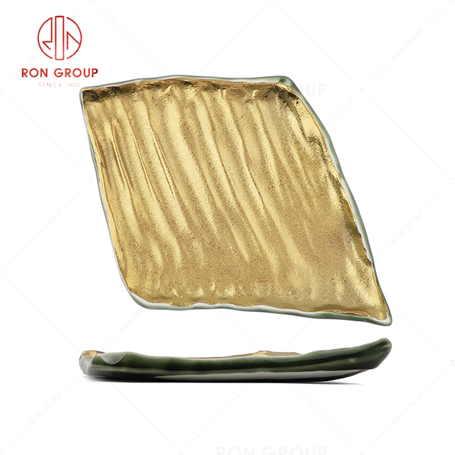 Excellent quality hot selling hotel restaurant wedding banquet dinnerware exquisite luxury Hand embossed Diamond plate