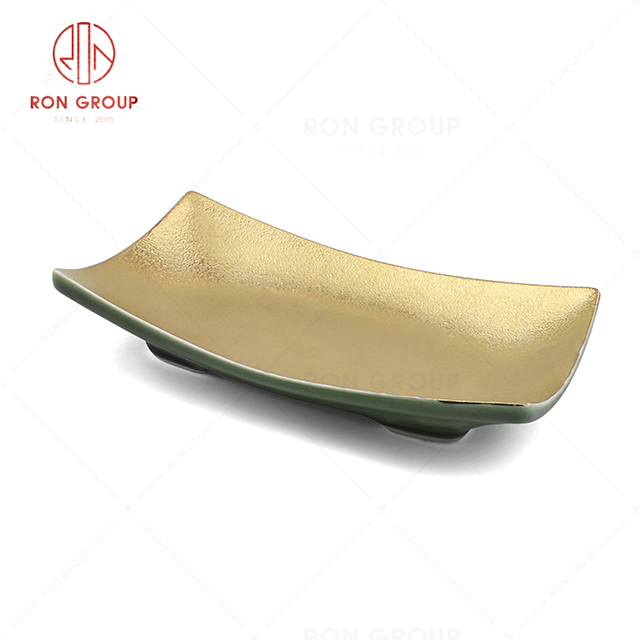 Hot selling wholesale popular hotel Michelin restaurant banquet high-end quality luxury Ceramic Retangular Plate