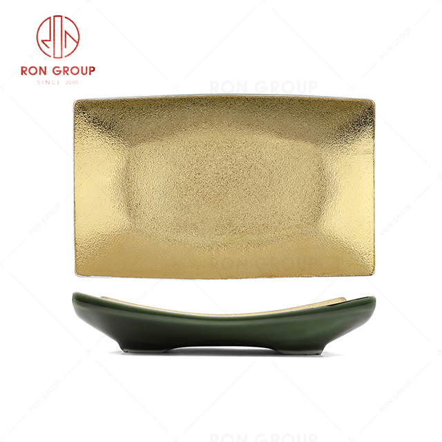 Hot selling wholesale popular hotel Michelin restaurant banquet high-end quality luxury Ceramic Retangular Plate