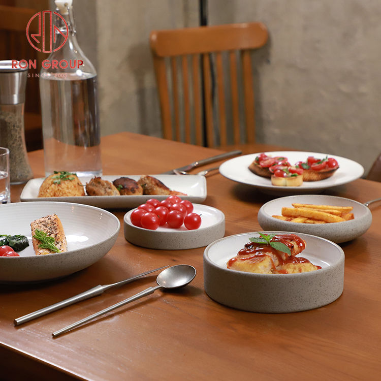 White Glazed Round Stoneware Side Bowls for Restaurant and Bistro Service