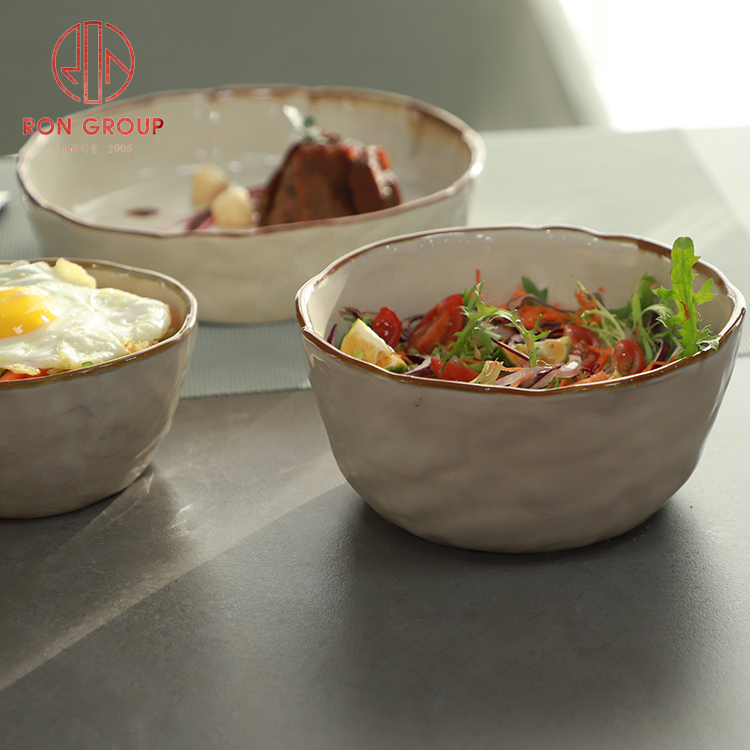 Handcrafted White Porcelain Deep Bowl and Plate for Modern Restaurant Dining