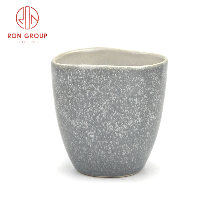 Japanese-Style Irregular Square Ceramic Cup | Custom Logo Porcelain Tea & Coffee Drinkware