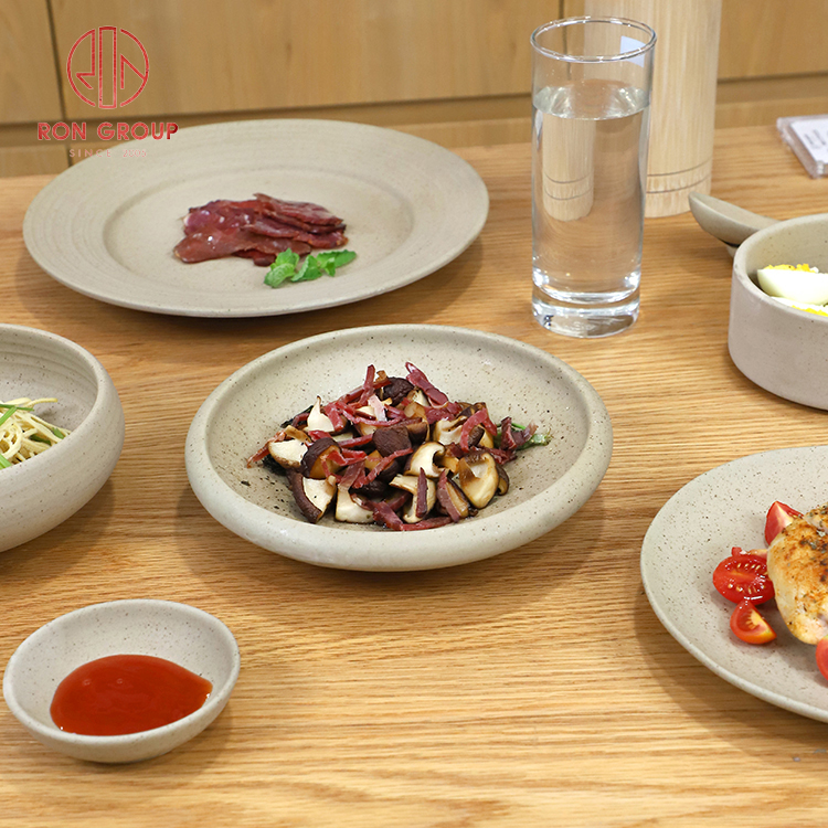 French Rustic Natural Terracotta Soup Plate – Wide-Rim Ceramic Bowl Plate for Hotel & Catering Restaurants