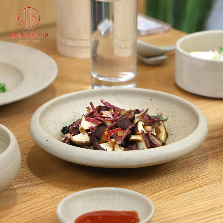 French Rustic Natural Terracotta Soup Plate – Wide-Rim Ceramic Bowl Plate for Hotel & Catering Restaurants