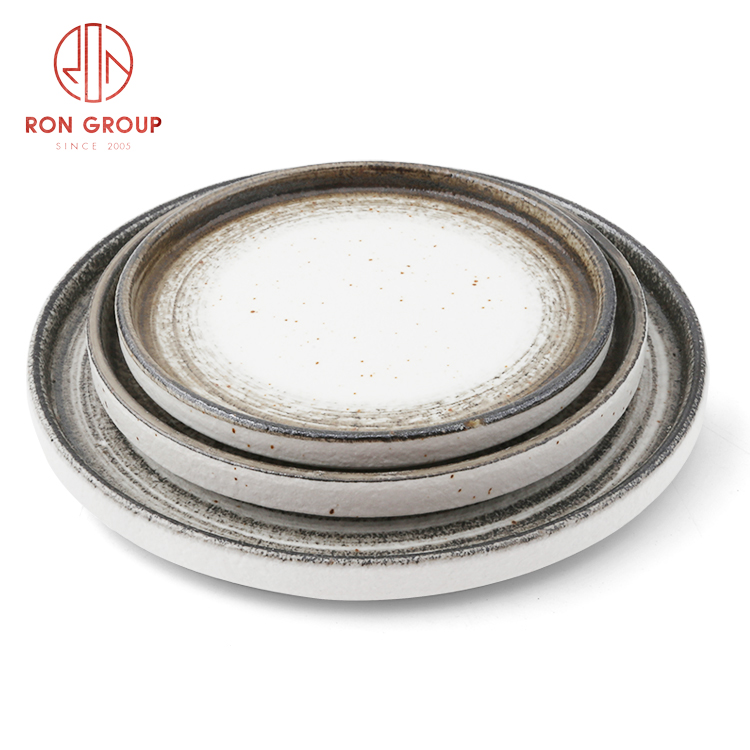 Reactive Glaze Colorful Porcelain Dinner Plates for Hotel & Restaurant Use