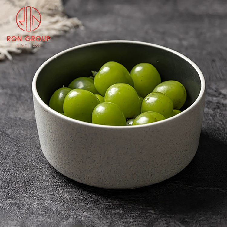 Zen Style Khaki & Matte Black Two-Tone Minimalist Ceramic Serving Bowl