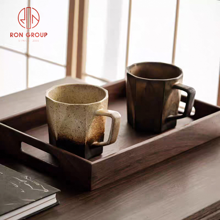 Geometric Gradient Kiln Glaze Ceramic Coffee Mug