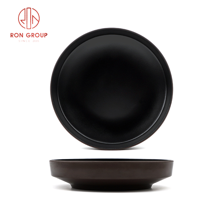 Black Melamine Restaurant Dinnerware Set – Modern Plates, Bowls & Tableware for Commercial Dining