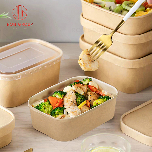 Wholesale Simple and environmentally friendly restaurant kraft paper square disposable lunch box