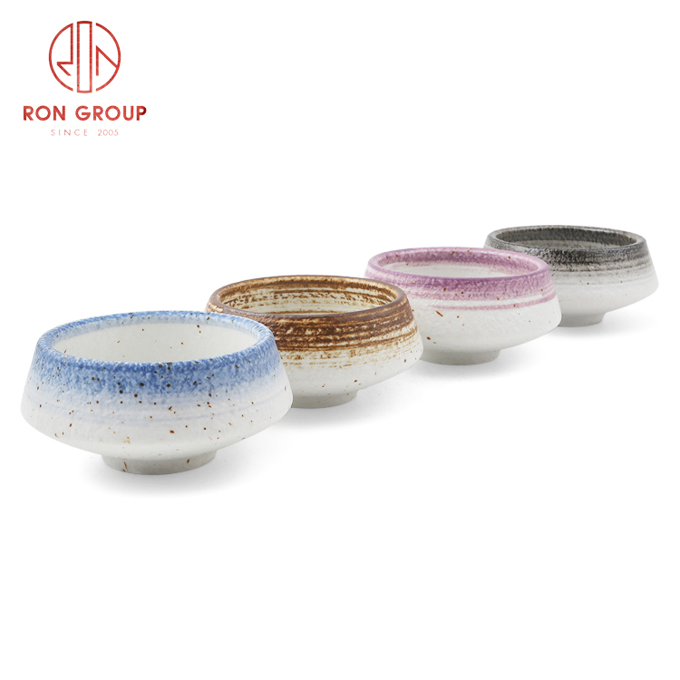 Multi-Color Artisan Brush Glaze Ceramic Dinner Plates for Restaurants & Hotels