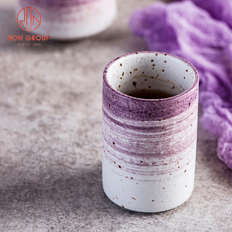 Wholesale Hand-Painted Pink Ceramic Tea & Sake Cup | Custom Porcelain Coffee Mug for Restaurants & Cafés