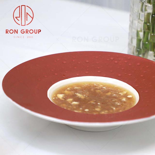 Superior quality wedding party restaurant tableware luxury western Meteor shower round soup salad plate ceramic plate