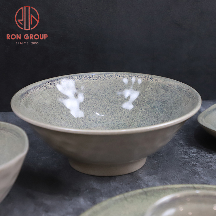 Stellar Shade Green Melamine Straw Hat Noodle Bowl