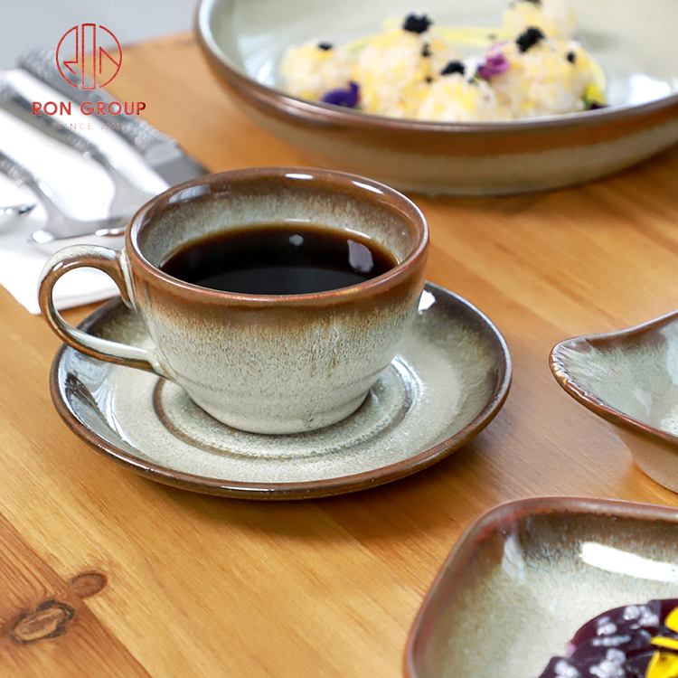 Commercial Reactive Glaze Porcelain Coffee Cup Set